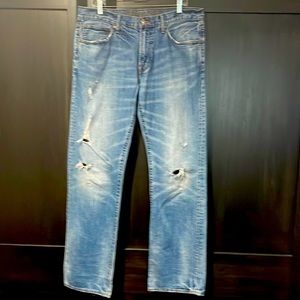 Mens Distressed American Eagle size 34x34 original Bootcut jeans